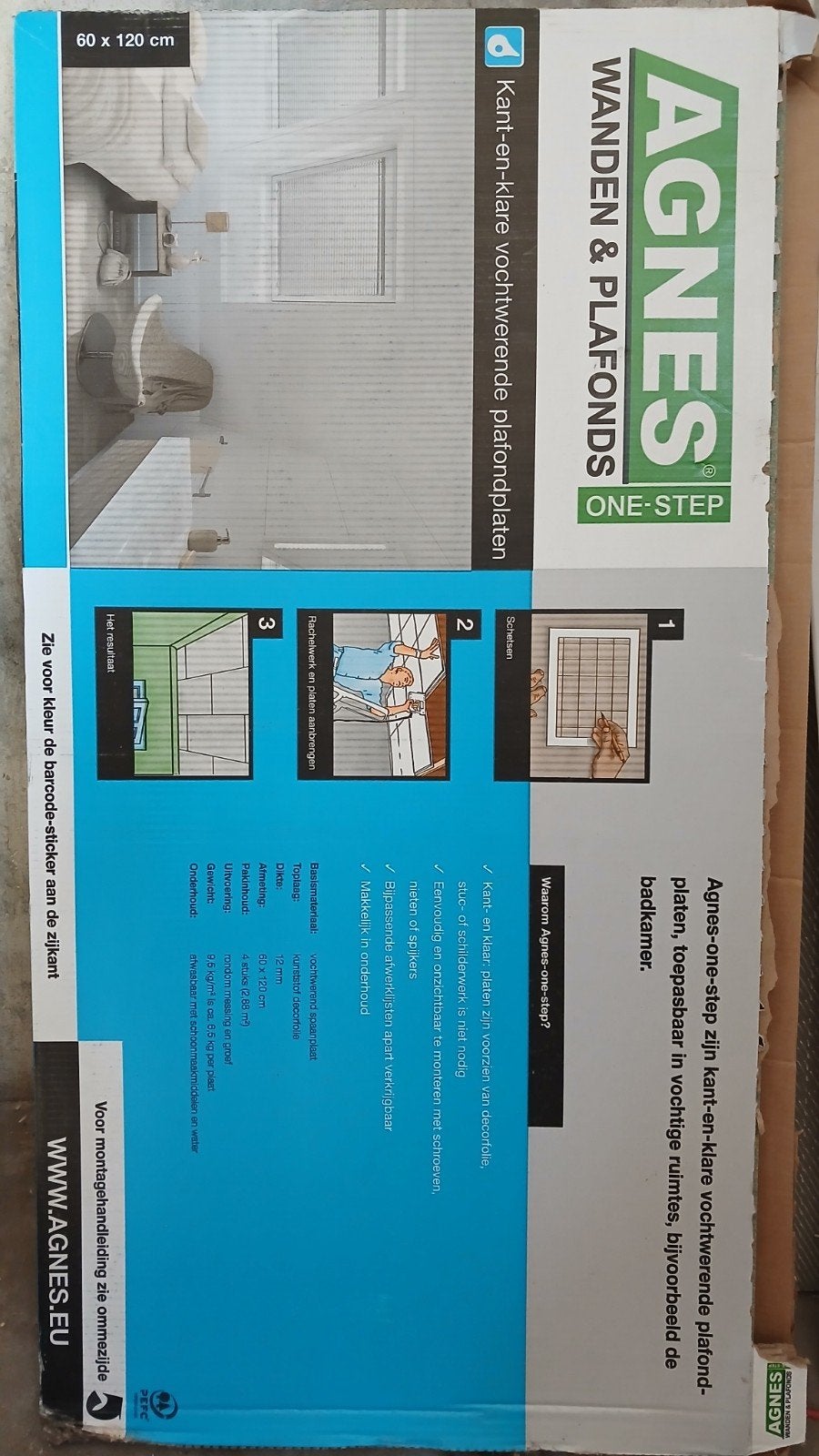 Agnes One-Step Wand- en Plafondplaten (60x120 cm), Doe-het-zelf en Verbouw, Ophalen, Nieuw