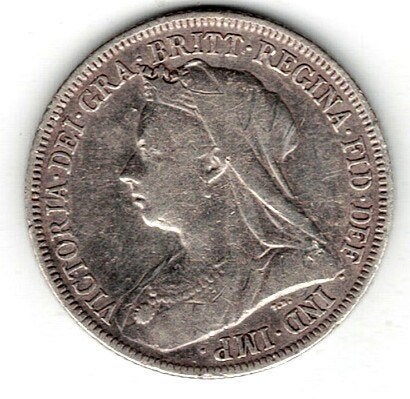 26-1762 Engeland shilling 1900, Ophalen of Verzenden, Overige landen, Losse munt, Zilver