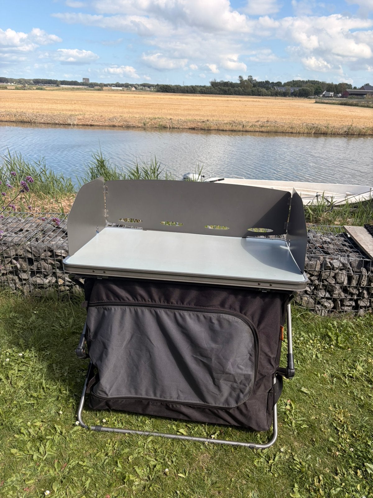 Abbey campingkeuken met windscherm – opvouwbaar, Caravans en Kamperen, Ophalen of Verzenden, Zo goed als nieuw, Campingkast