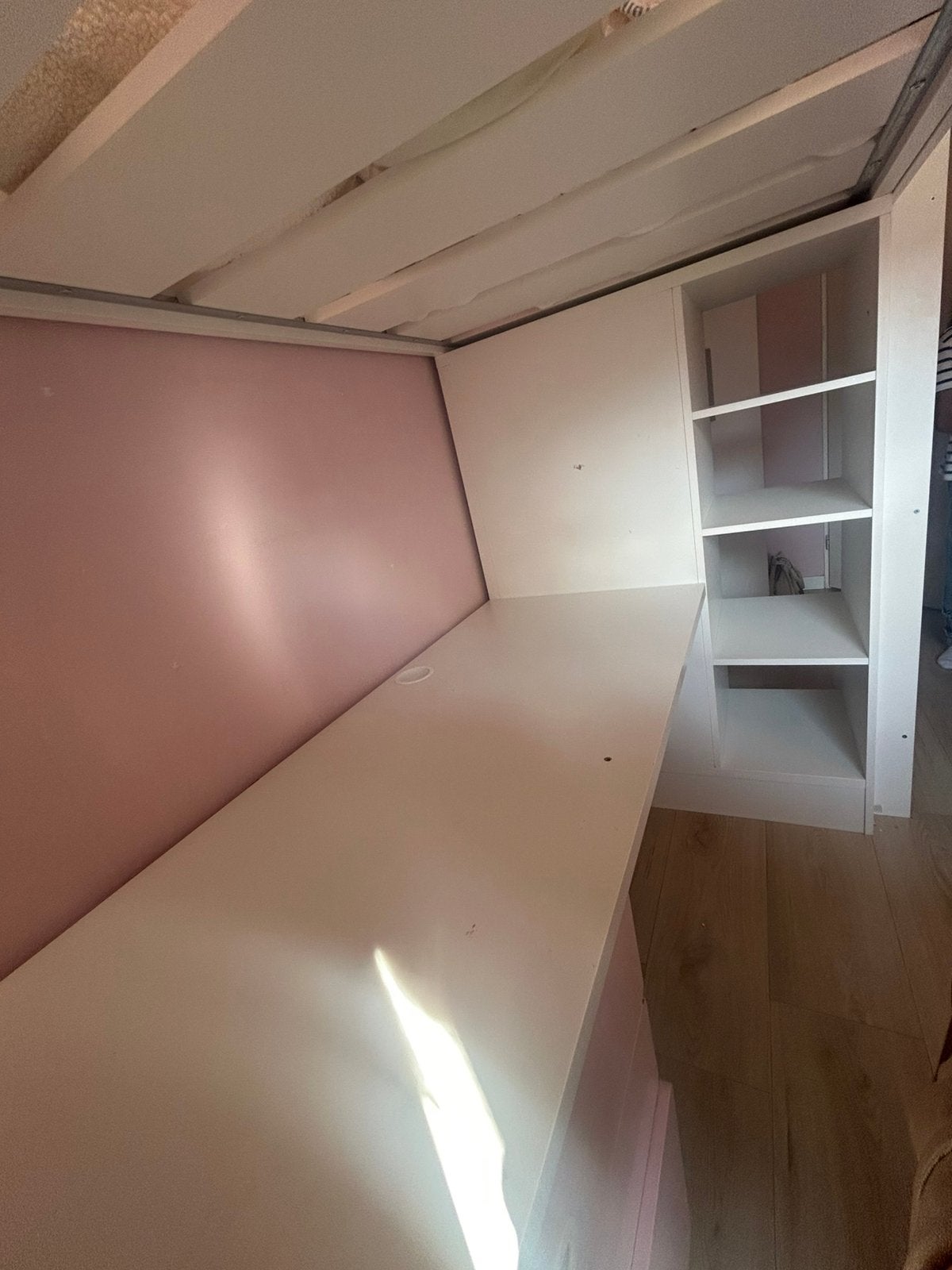 IKEA STUVA hoogslaper met bureau, kast & lades roze/wit, Ophalen, Gebruikt