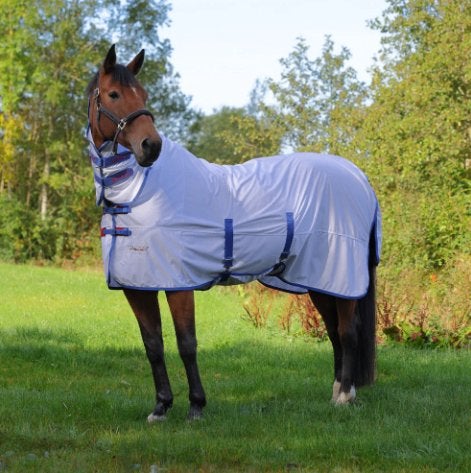 Vliegendeken met hals Tempest Fly Combo SHET tm PAARD, UK, Wit, Vliegendeken, UK