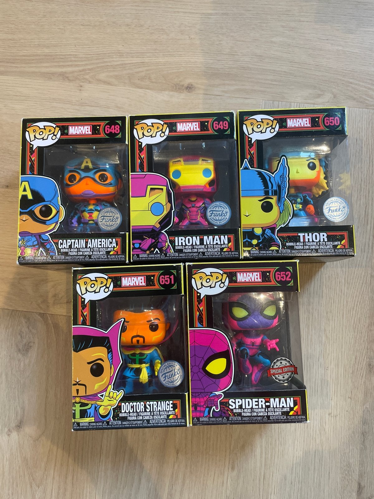 Funko Pop! Marvel Black Light Set (5 stuks), Ophalen of Verzenden, Nieuw