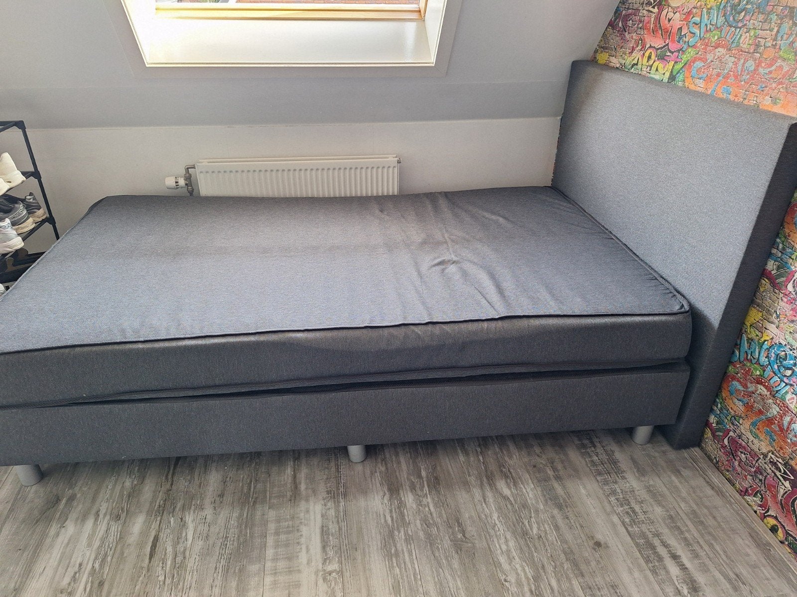 gratis ophalen boxspring bed 120/200, Ophalen, Gebruikt, Twijfelaar, 120 cm