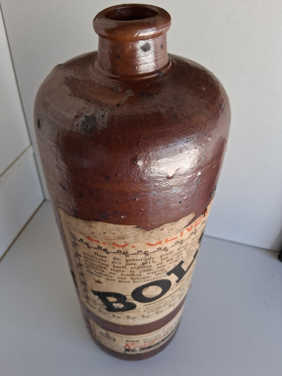 Antieke Jeneverkruik van Bols, 42 cm hoog, uit Dordrecht, Verzenden
