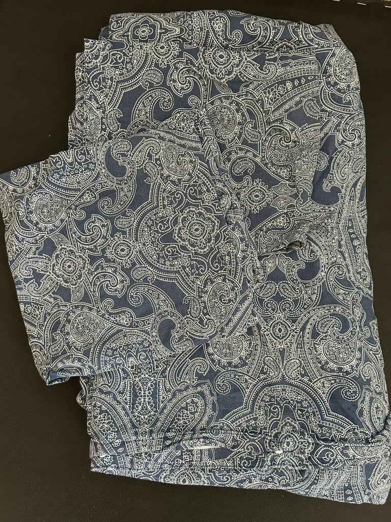 Dekbedovertrek 240x220. Ikea. Katoen/viscose. Blauw-ecru, Blauw, Dekbedovertrek, Tweepersoons, Ophalen of Verzenden