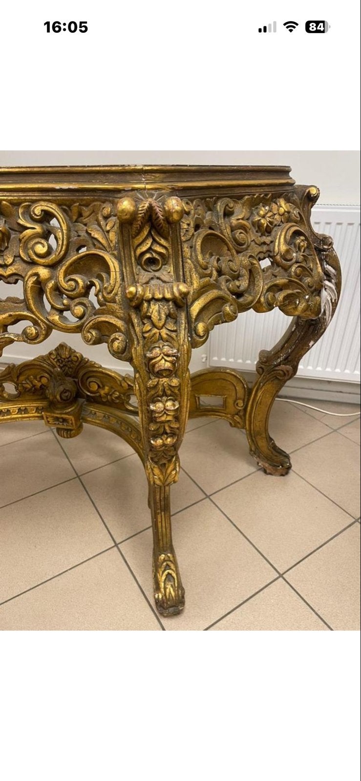 Antieke vergulde console tafel, Ophalen of Verzenden