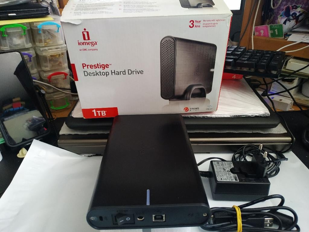 Iomega Prestige 1 TB USB 2.0 externe harde schijf, Computers en Software, Harde schijven, Gebruikt, Laptop, Extern, HDD, USB, Ophalen of Verzenden