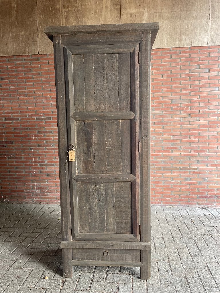 OLDWOOD 01 Kabinet 80 cm breed -190 cm hoog -50 cm diep, Nieuw, 3 of 4 laden, Oud hout old look, 150 tot 200 cm