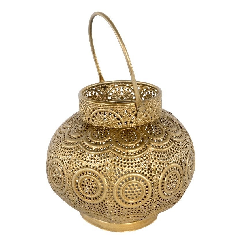Windlicht model arabic amira gold 16 x 15 cm, Windlicht, Nieuw, Ophalen of Verzenden, Metaal