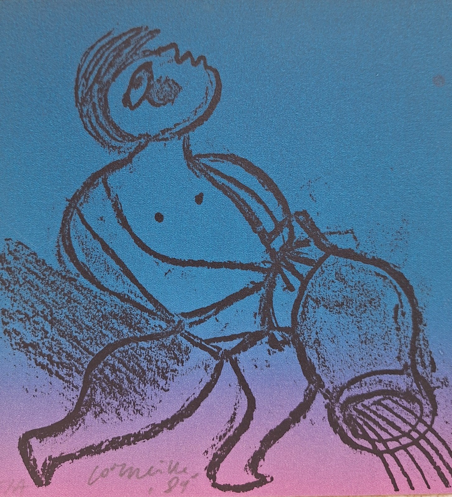Corneille 1994 waterman - 20x20 cm, Zeefdruk, Ophalen of Verzenden, Dieren en Natuur, Gelimiteerde oplage