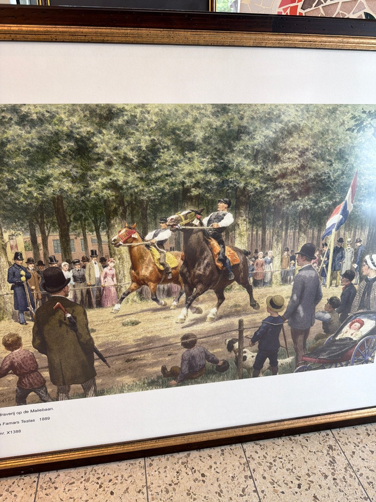 Harddraverij op de Maliebaan - W. de Famars Testas (1889), Antiek en Kunst, Ophalen of Verzenden, Klassiek, Print, Overige onderwerpen