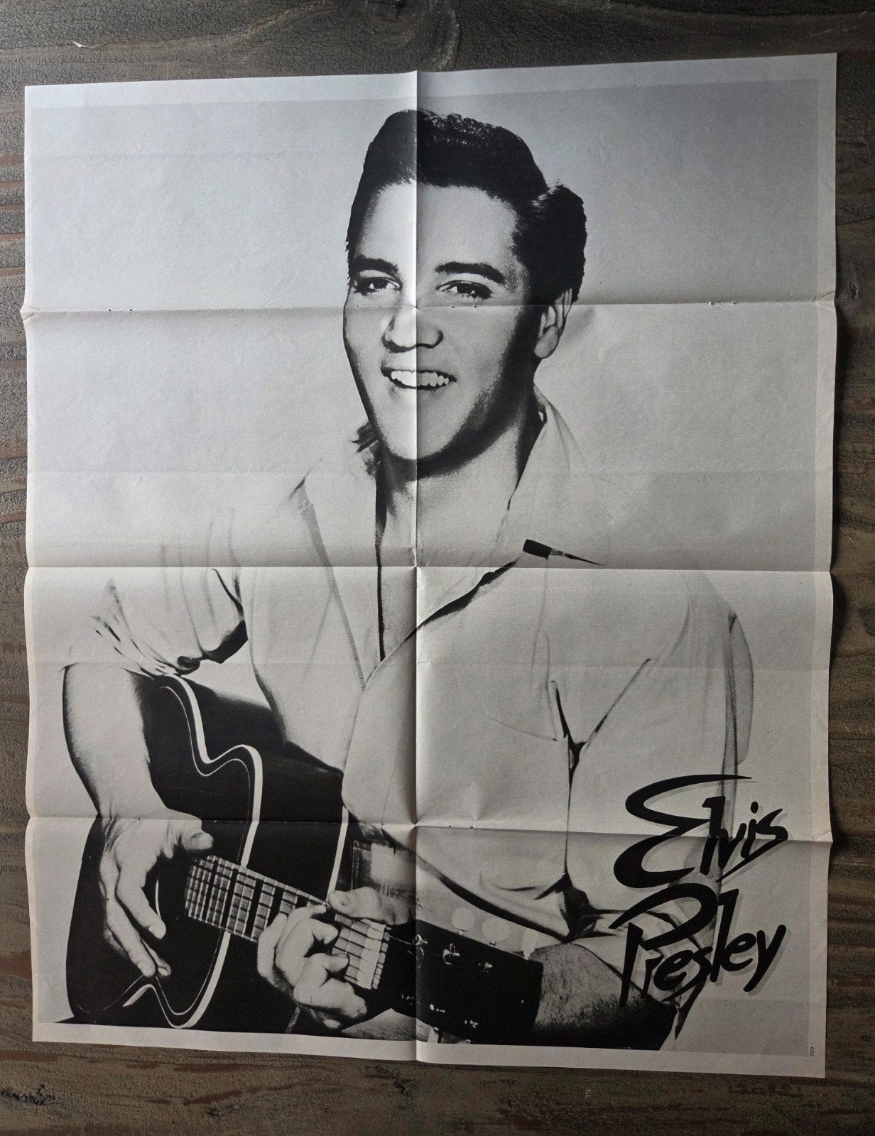 Vintage Elvis Presley Poster - Zwart-wit, Verzamelen, Ophalen of Verzenden, Zo goed als nieuw, A1 t/m A3, Muziek