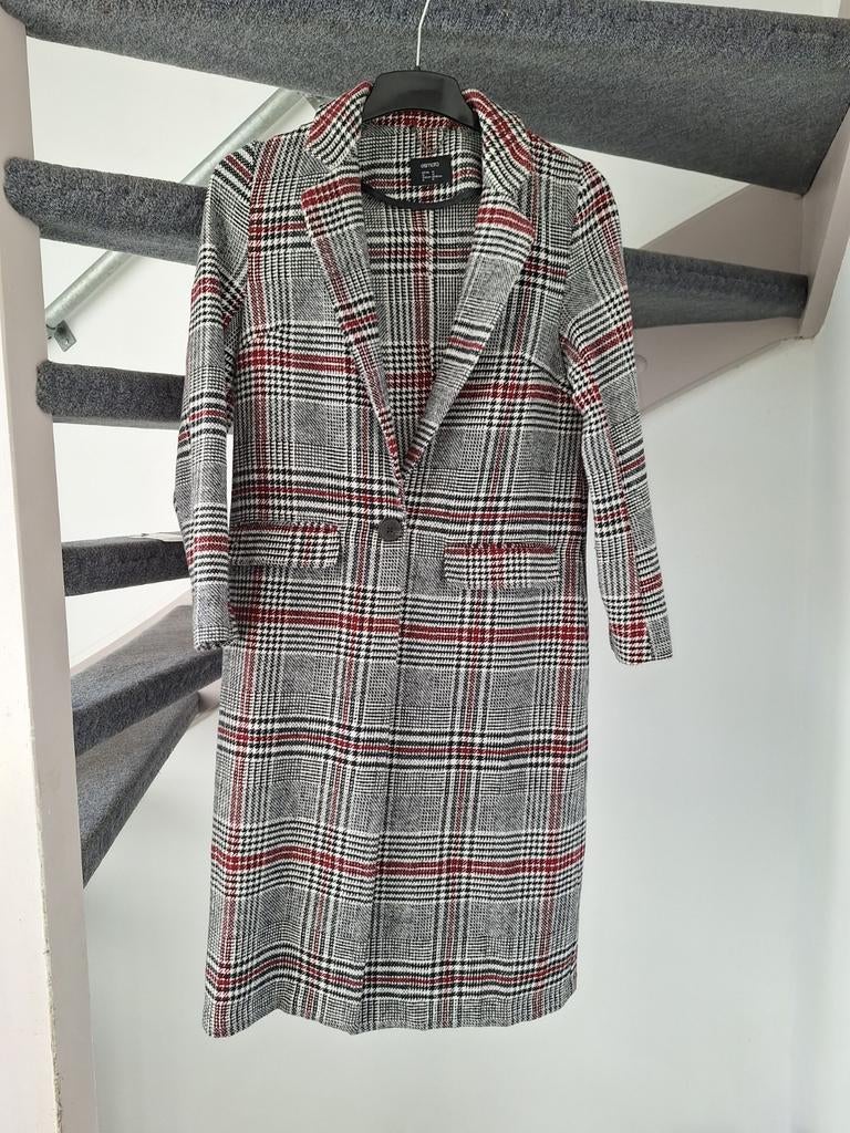 Esmara geruite mantel - Maat L, Kleding | Dames, Jassen | Winter, Maat 42/44 (L), Grijs, Gedragen, Esmara