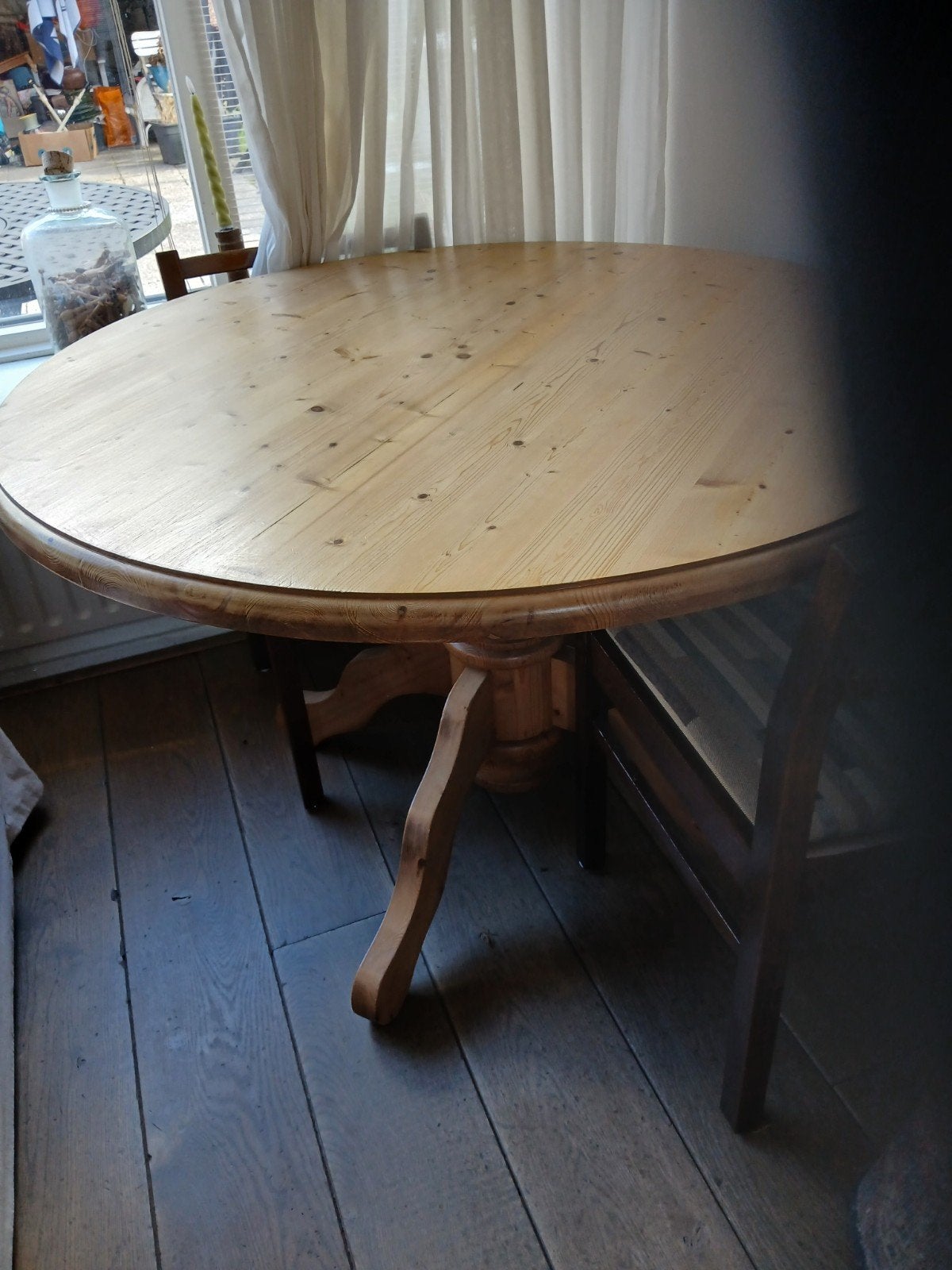 prachtige  eettafel, Huis en Inrichting, Ophalen, Zo goed als nieuw, Rond, Grenenhout