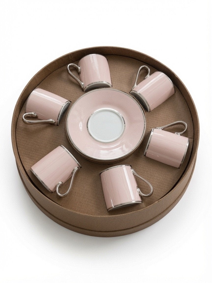 Eichholtz Espresso Kopjes Set - Lichtroze Porselein, Overige merken, Nieuw, Ophalen of Verzenden, Modern