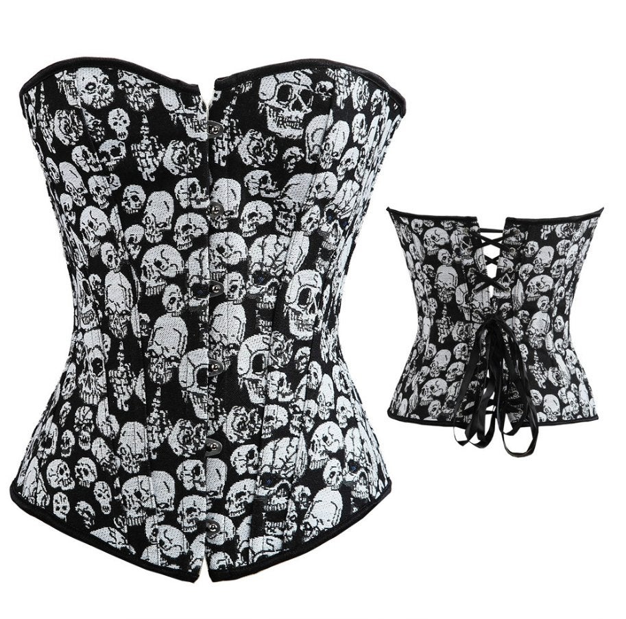Doodskopppen korset skulls bustier doodskop punk gothic, Verzenden, Overige kleuren, Body of Korset