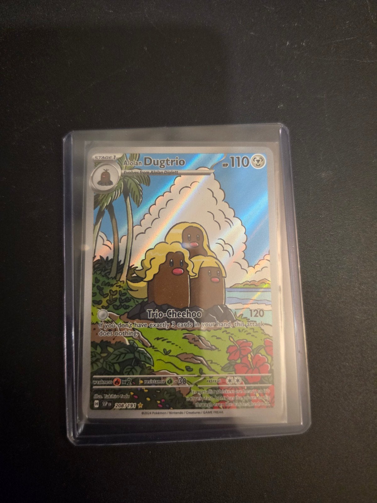 Alolan Dugtrio 208/191, Hobby en Vrije tijd, Verzamelkaartspellen | Pokémon, Ophalen of Verzenden, Zo goed als nieuw, Foil