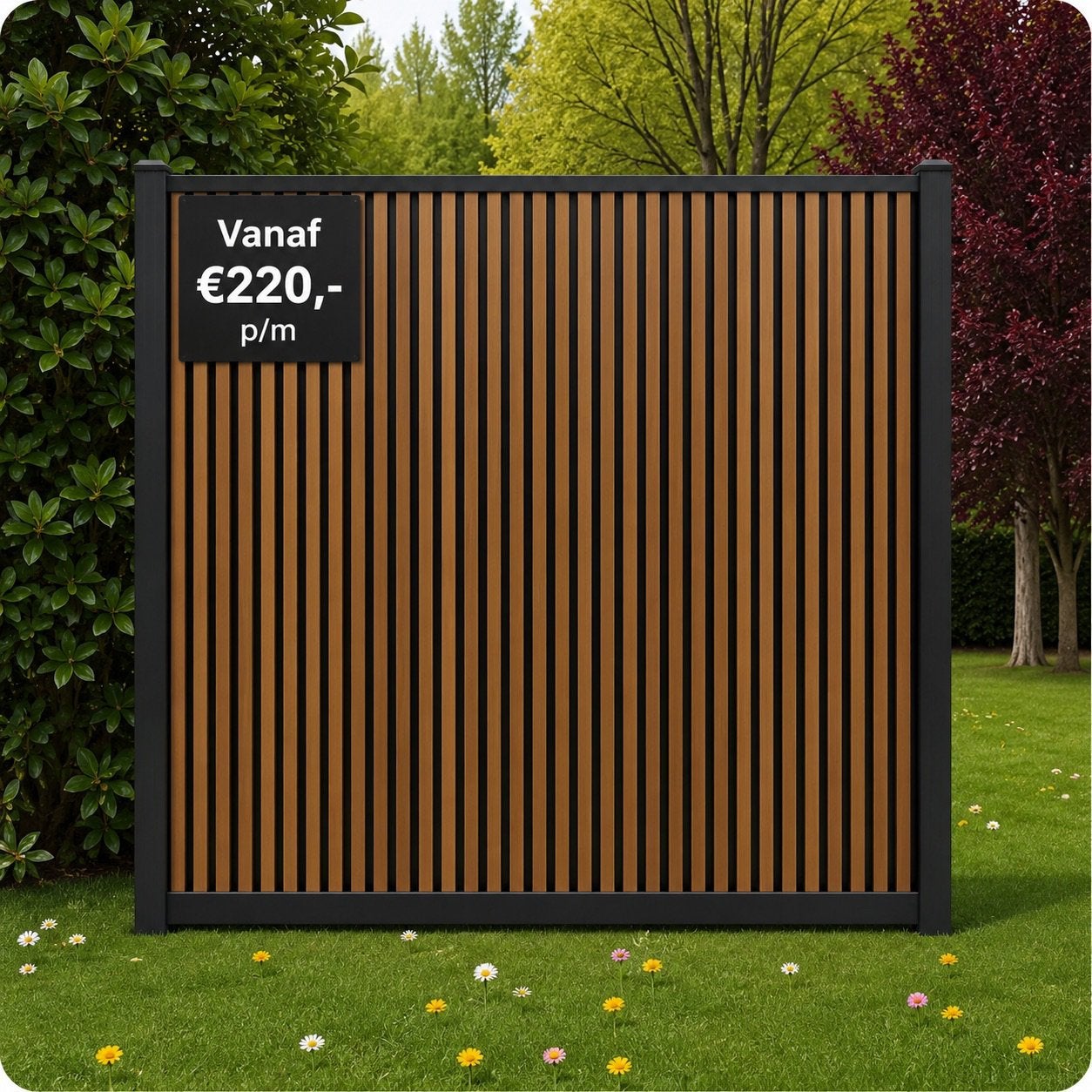 Composiet aluminium schutting v.a. €190,- pm, Tuin en Terras, Ophalen of Verzenden, Nieuw