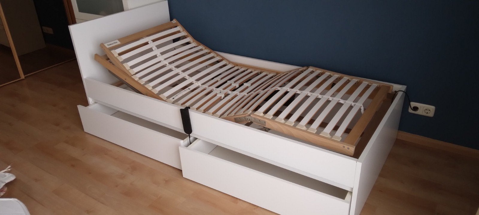 Eenpersoonsbed 90x200, Ophalen, 90 cm, Eenpersoons, Wit