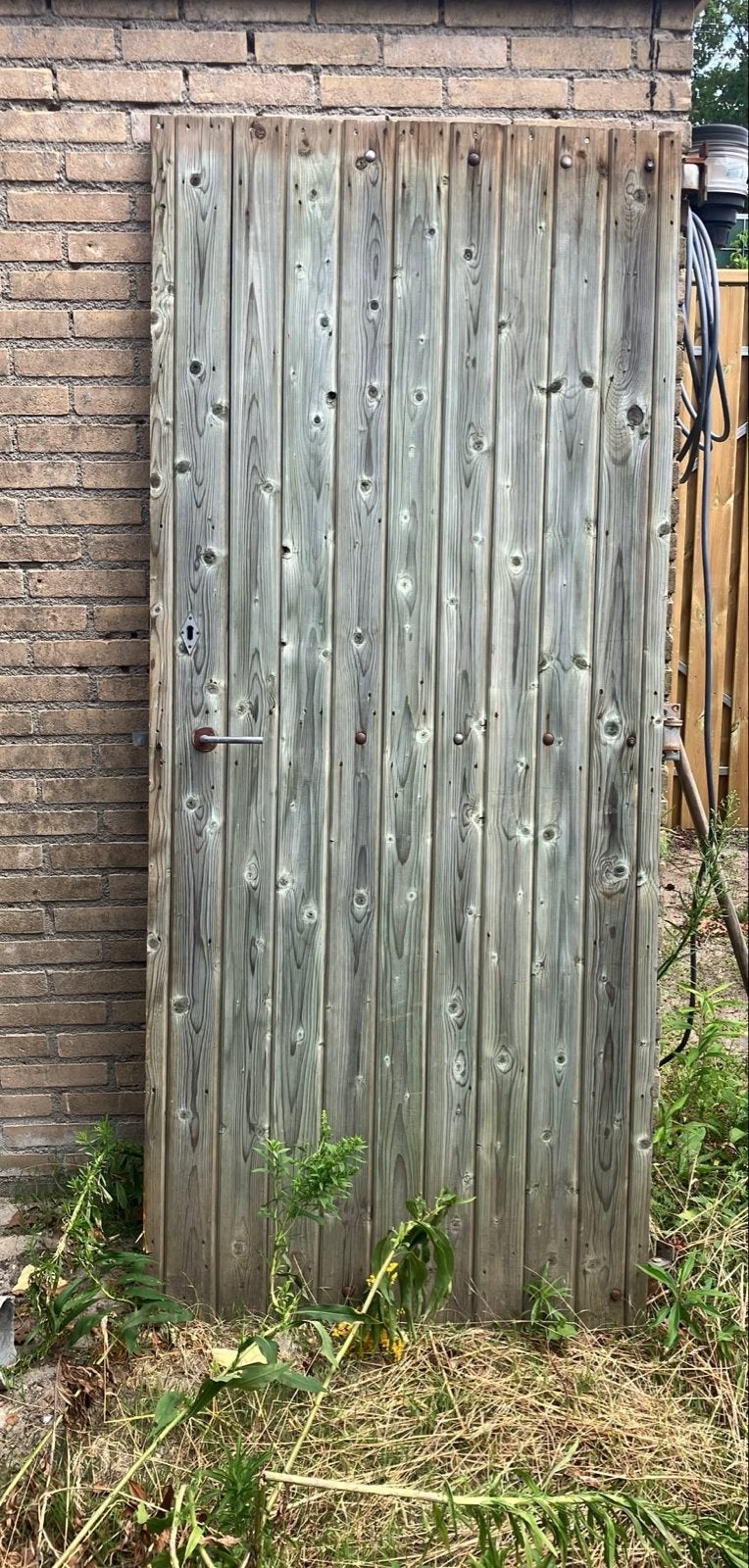 Houten poort deur, Ophalen, Gebruikt, 80 tot 100 cm, Buitendeur