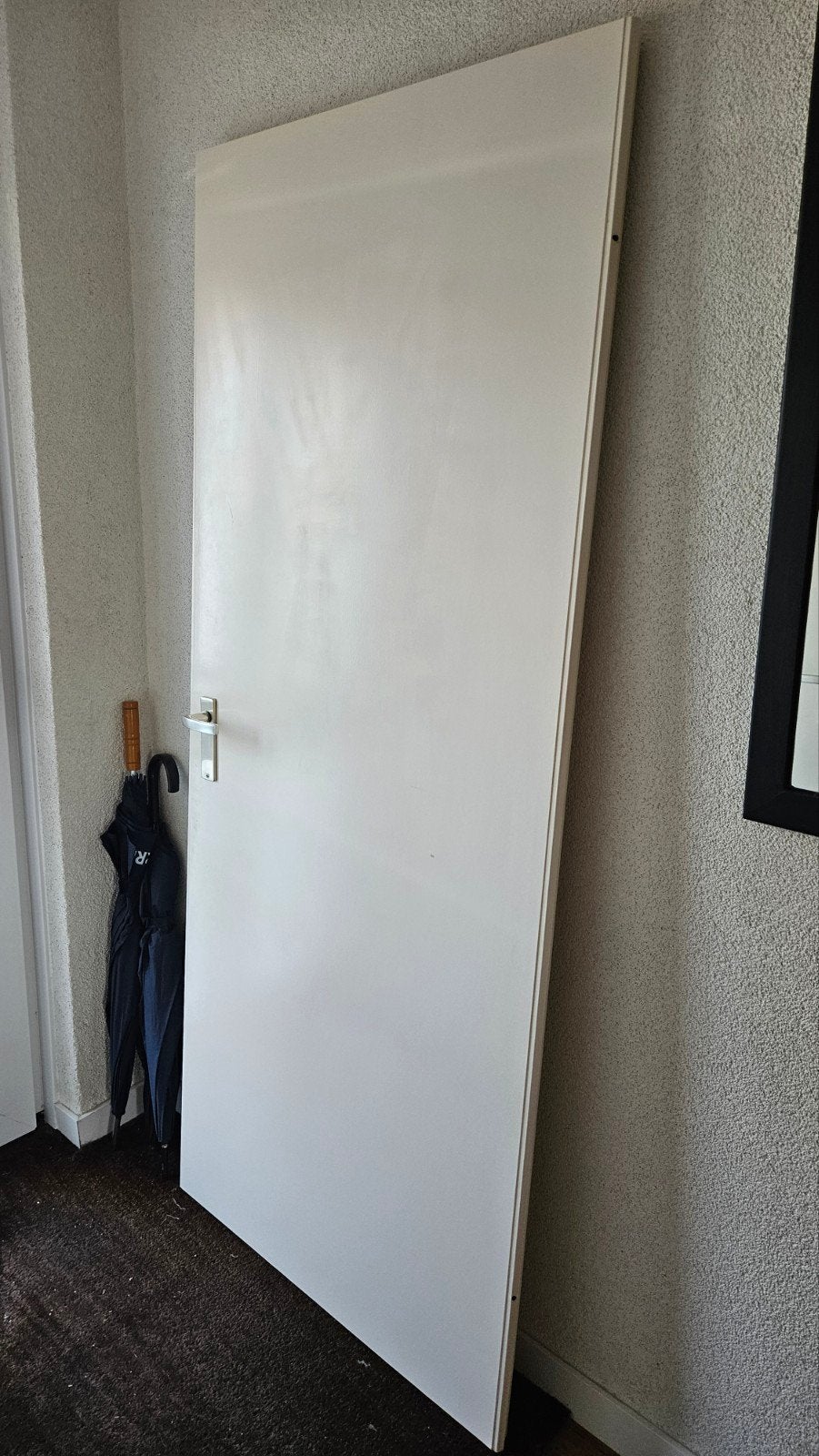 Witte opdek binnendeur met klink - Gebruikt, Doe-het-zelf en Verbouw, Deuren en Horren, Ophalen, Gebruikt, 80 tot 100 cm, Binnendeur