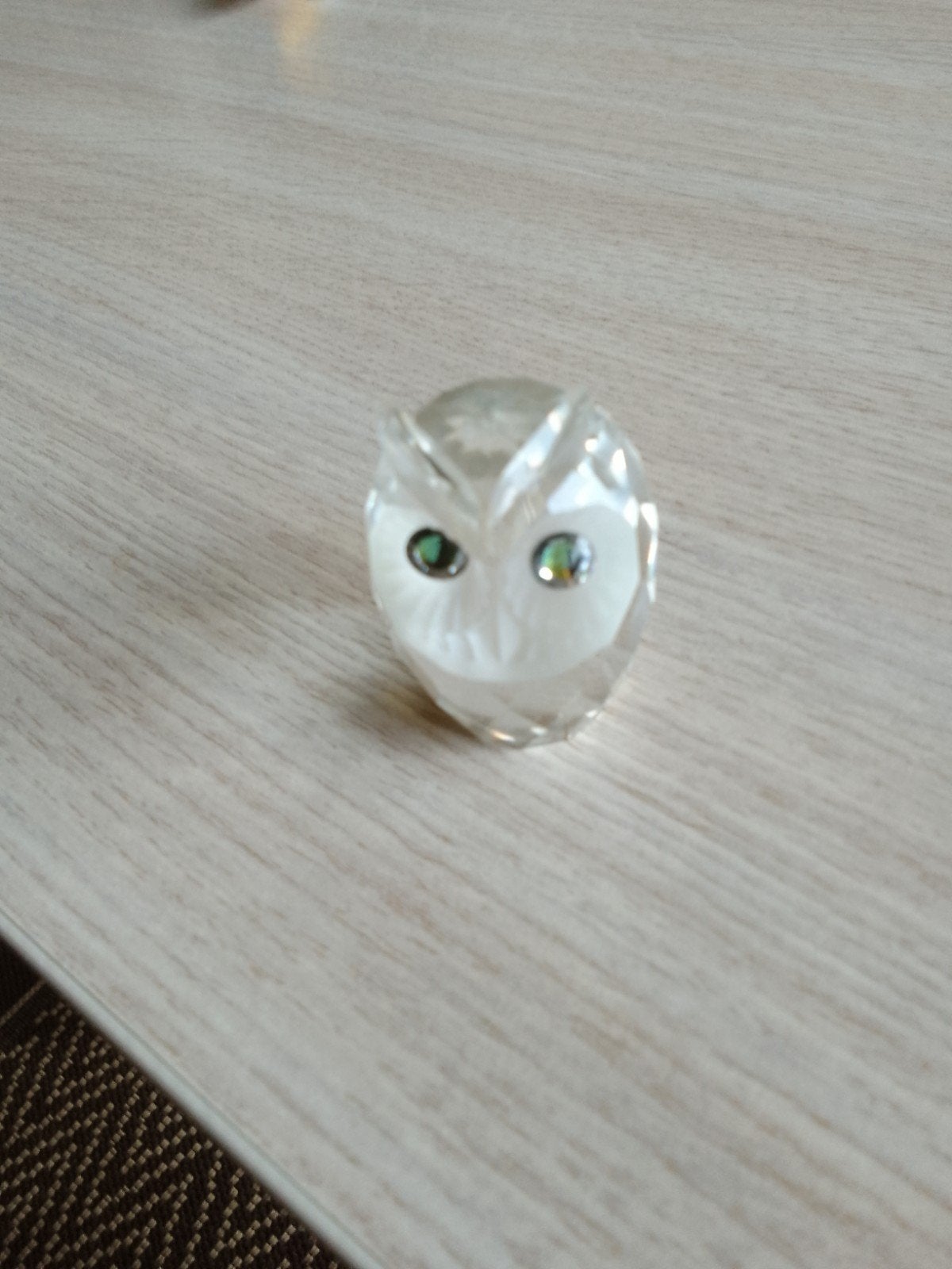 Swarovski kristallen uilmet groene ogen 5 cm hoog, Verzamelen, Ophalen of Verzenden, Zo goed als nieuw, Figuurtje