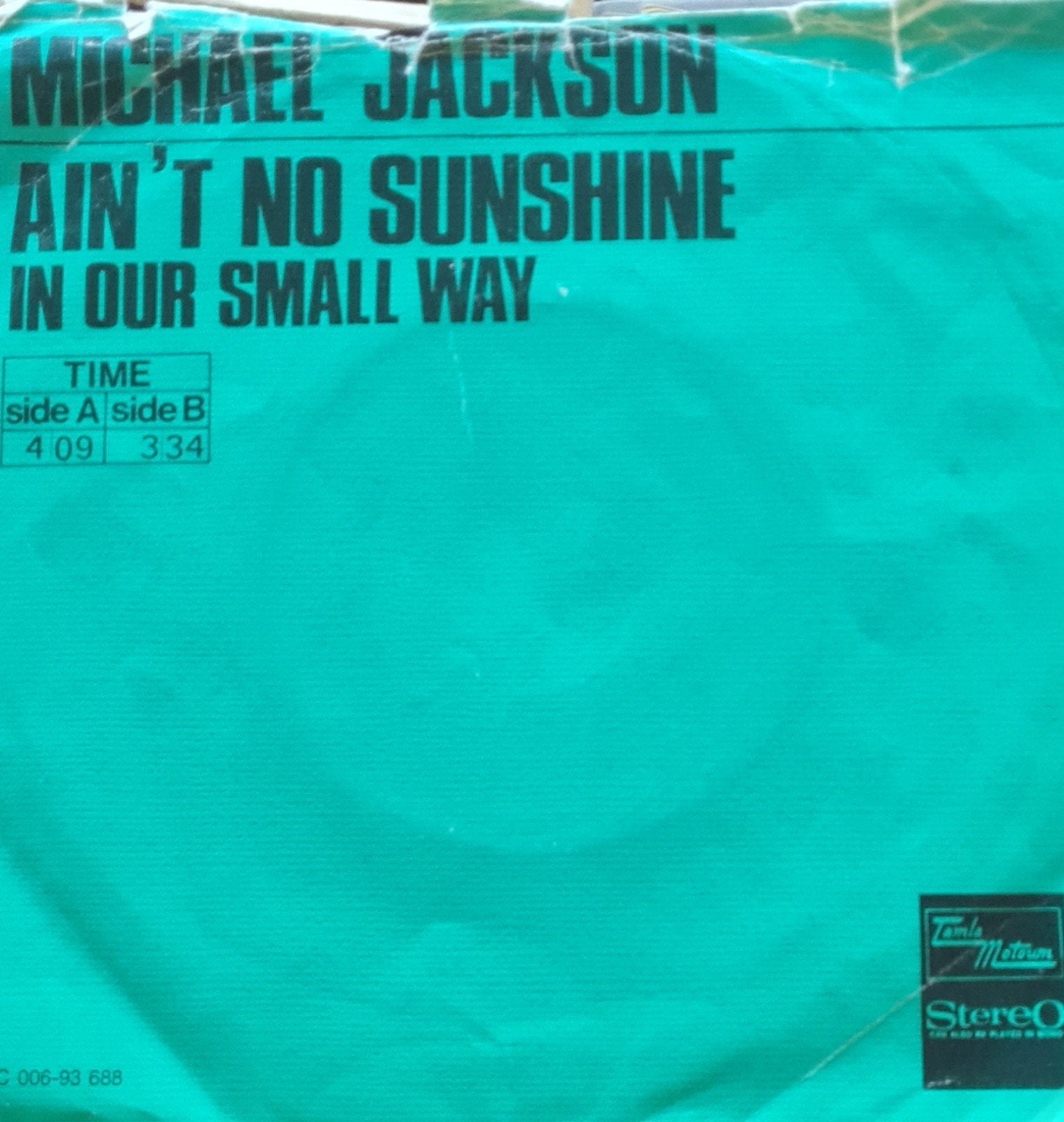 MICHAEL JACKSON  - AIN'T NO SUNSHINE (HOES BESCHADIGD), Ophalen of Verzenden, Gebruikt, Pop