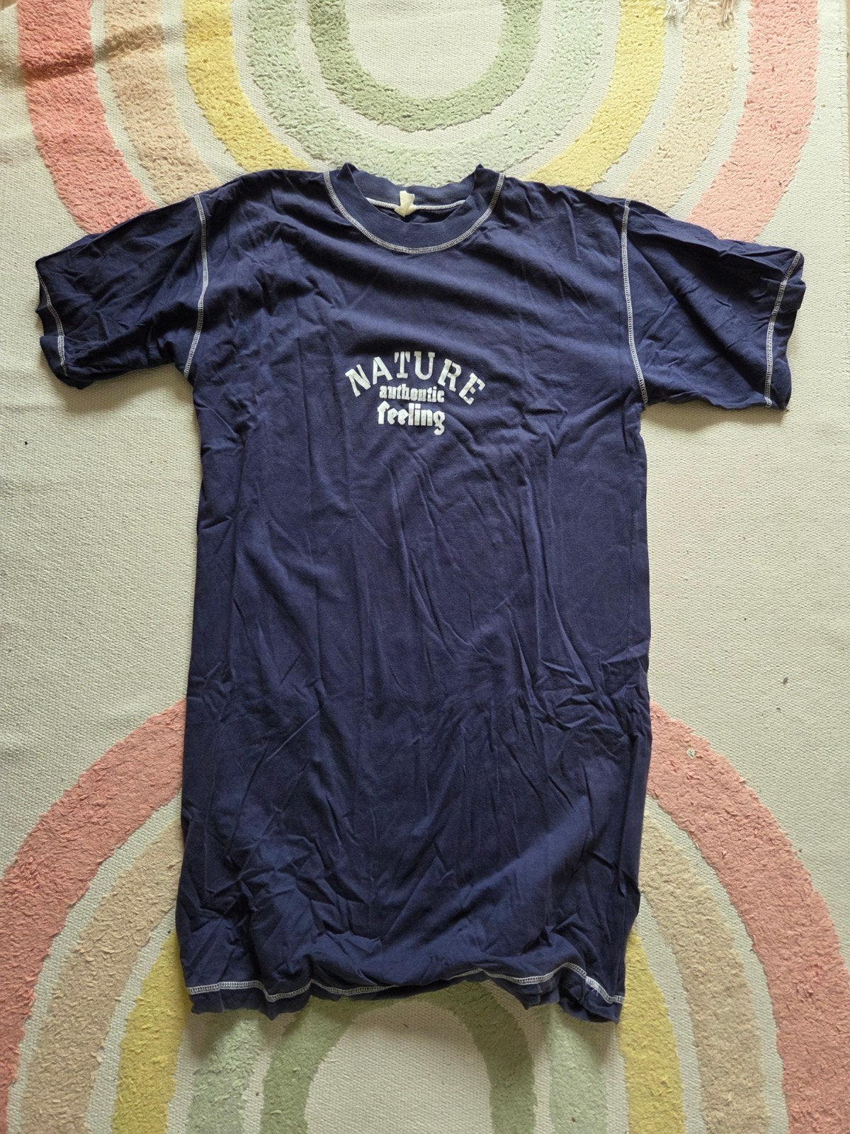 Nachtjurk nachthemd donkerblauw maat M "Nature" katoen, Ophalen of Verzenden, Gedragen, Maat 38/40 (M)