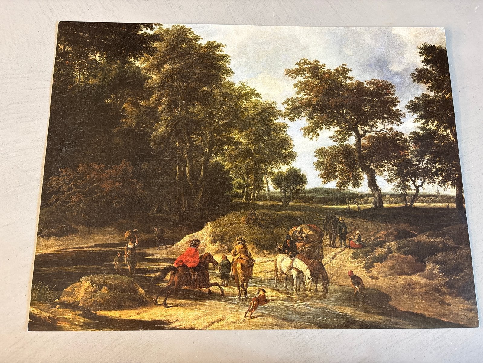 Reproductie Jacob van Ruisdael - De Voorde, Nederlandse school, Ophalen of Verzenden, Landschap, Print