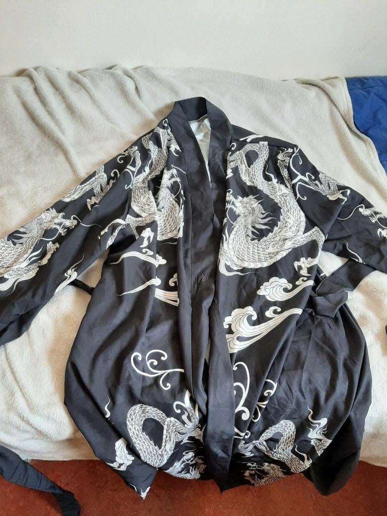 Zwarte badjas met drakenprint, Ophalen of Verzenden, Nieuw