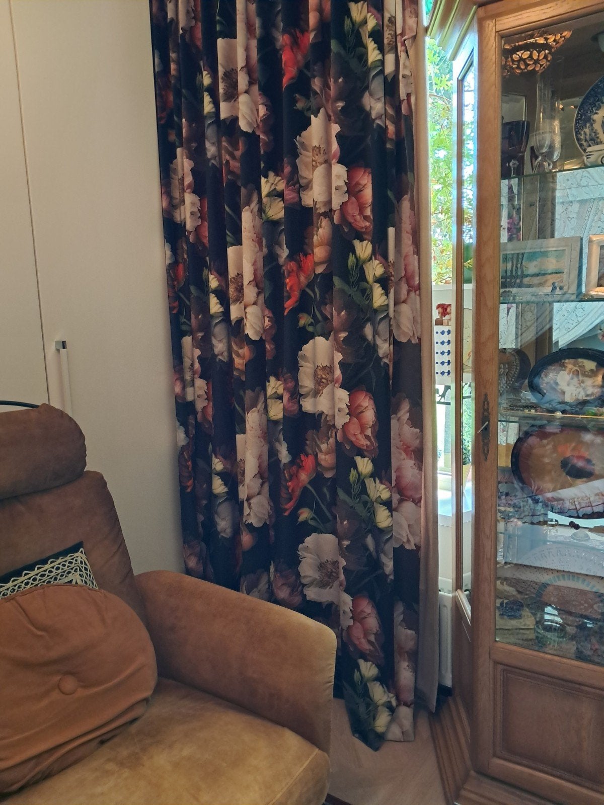 Prachtige bloemen gordijnen - licht verduisterend, Ophalen, Met haken, Overige merken, 180 cm