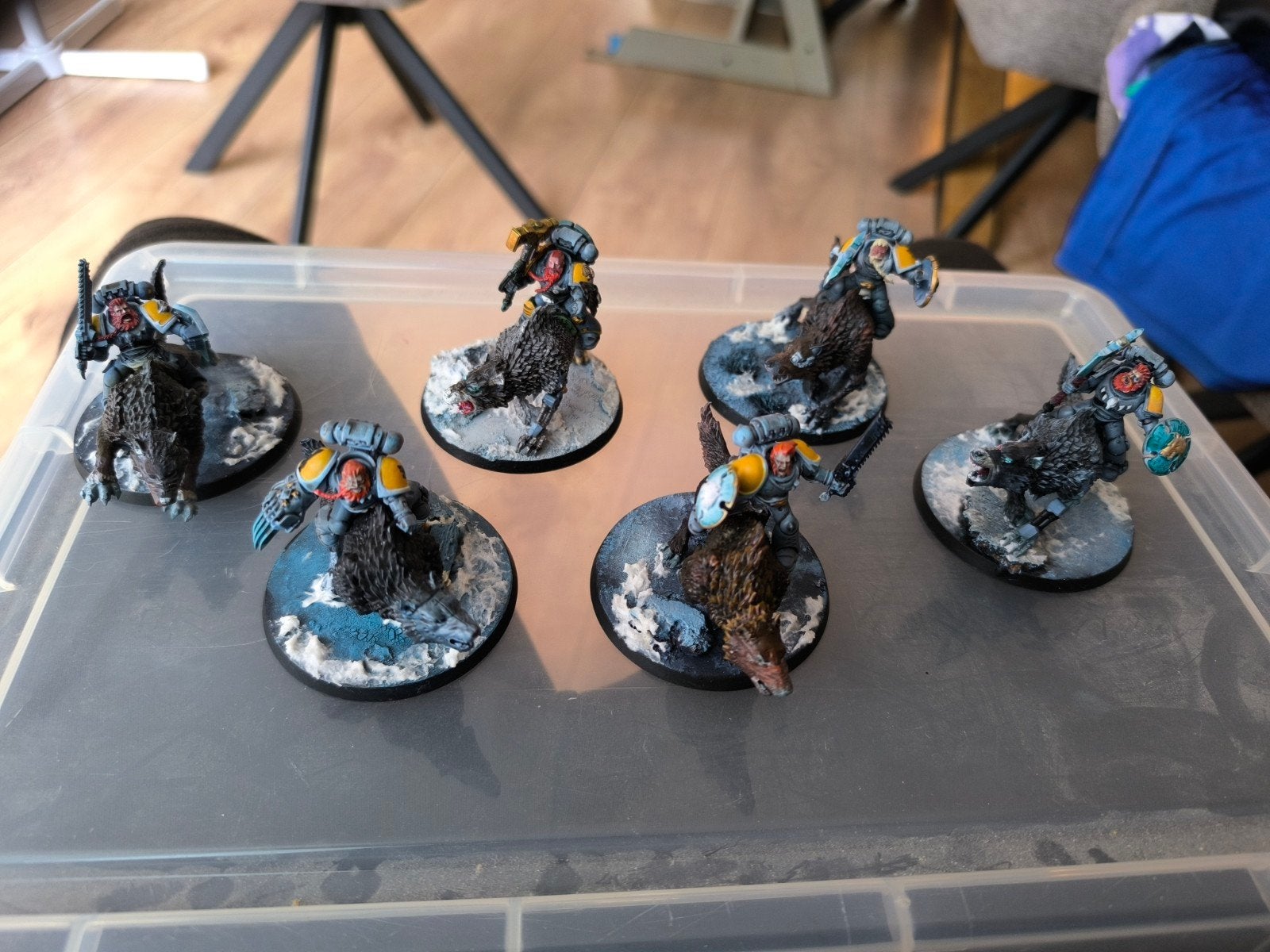 Space Wolves - 6x Thunderwolf Cavalry, Gebruikt, Figuurtje(s), Ophalen of Verzenden, Warhammer 40000