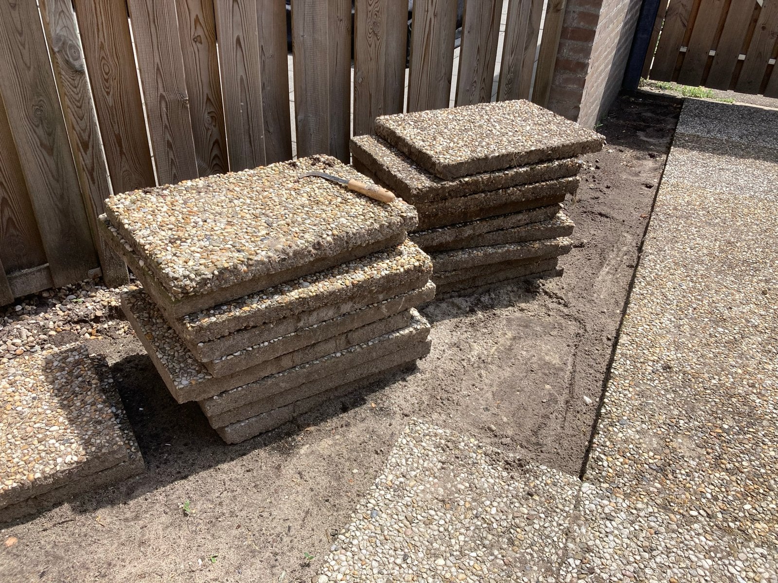 Grindtegels 60x40 cm - Gebruikt, Tuin en Terras, Ophalen, Gebruikt, 10 m² of meer, Grind