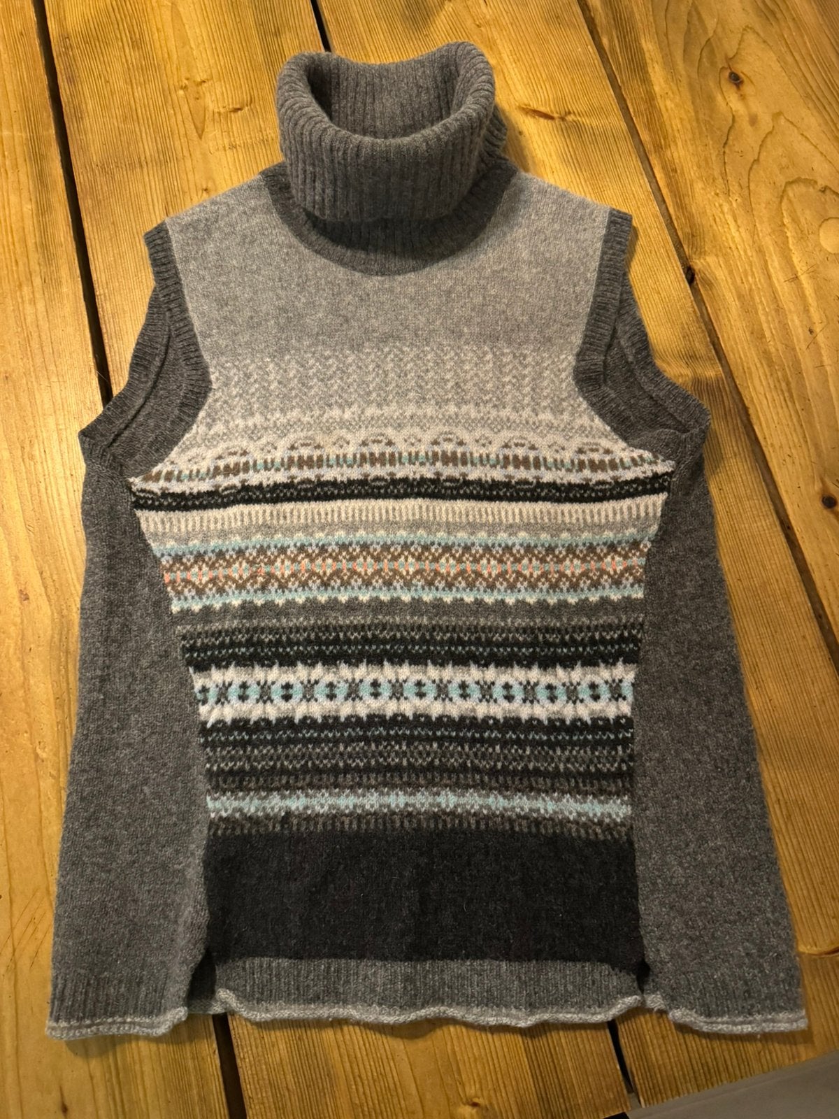 Eribe spencer col 100% wol M grijs blauw, Ophalen of Verzenden, Zo goed als nieuw, Maat 38/40 (M), Grijs