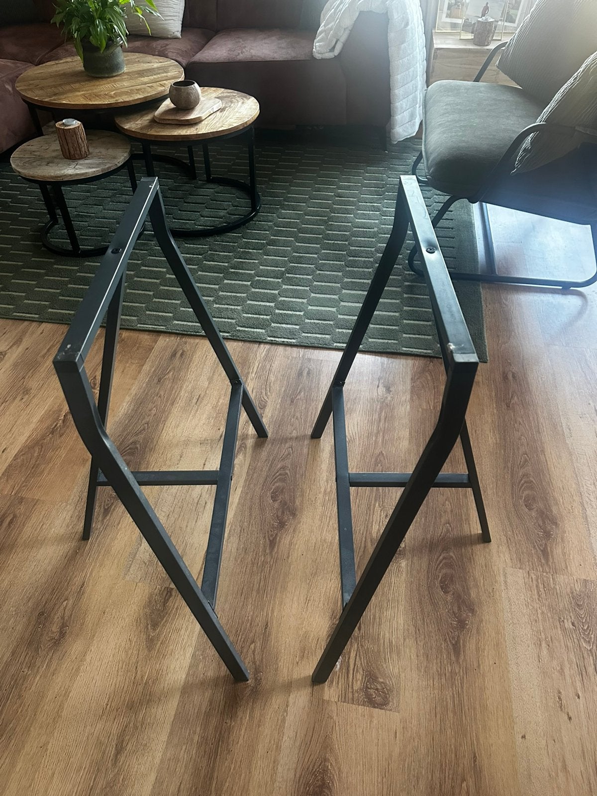 Onderstel bureau / poten ikea met evt blad, Ophalen, Gebruikt, IKEA, Grijs