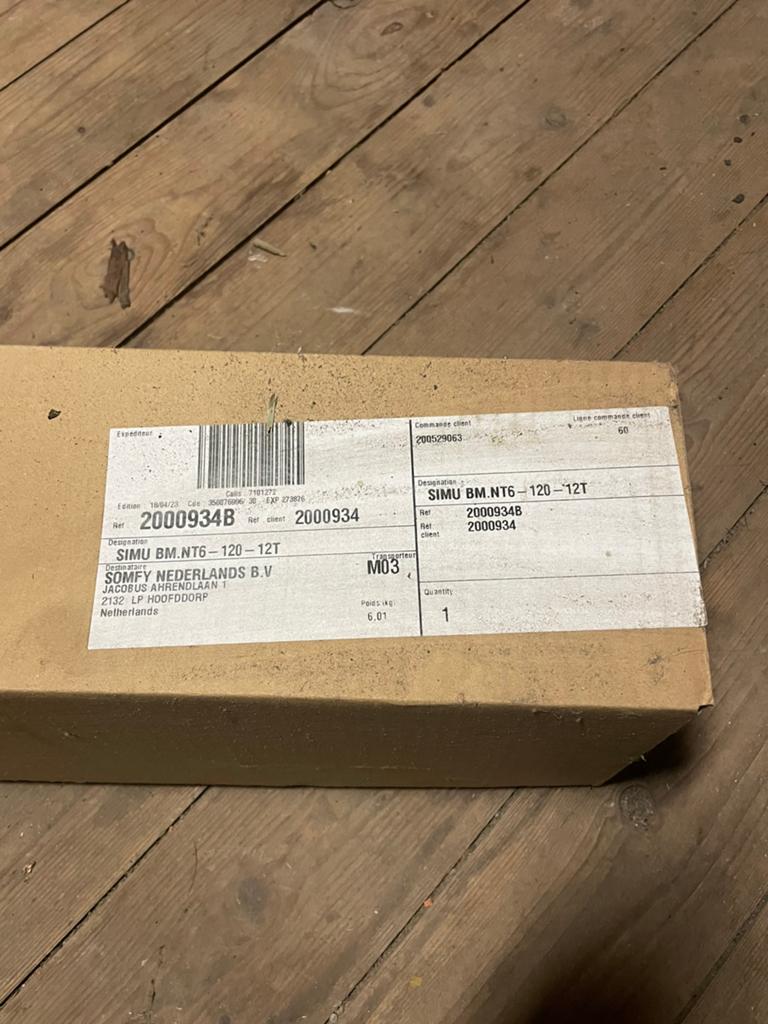 Simu T6 rolluikmotor, Ophalen of Verzenden, Zo goed als nieuw, Wit, Minder dan 100 cm