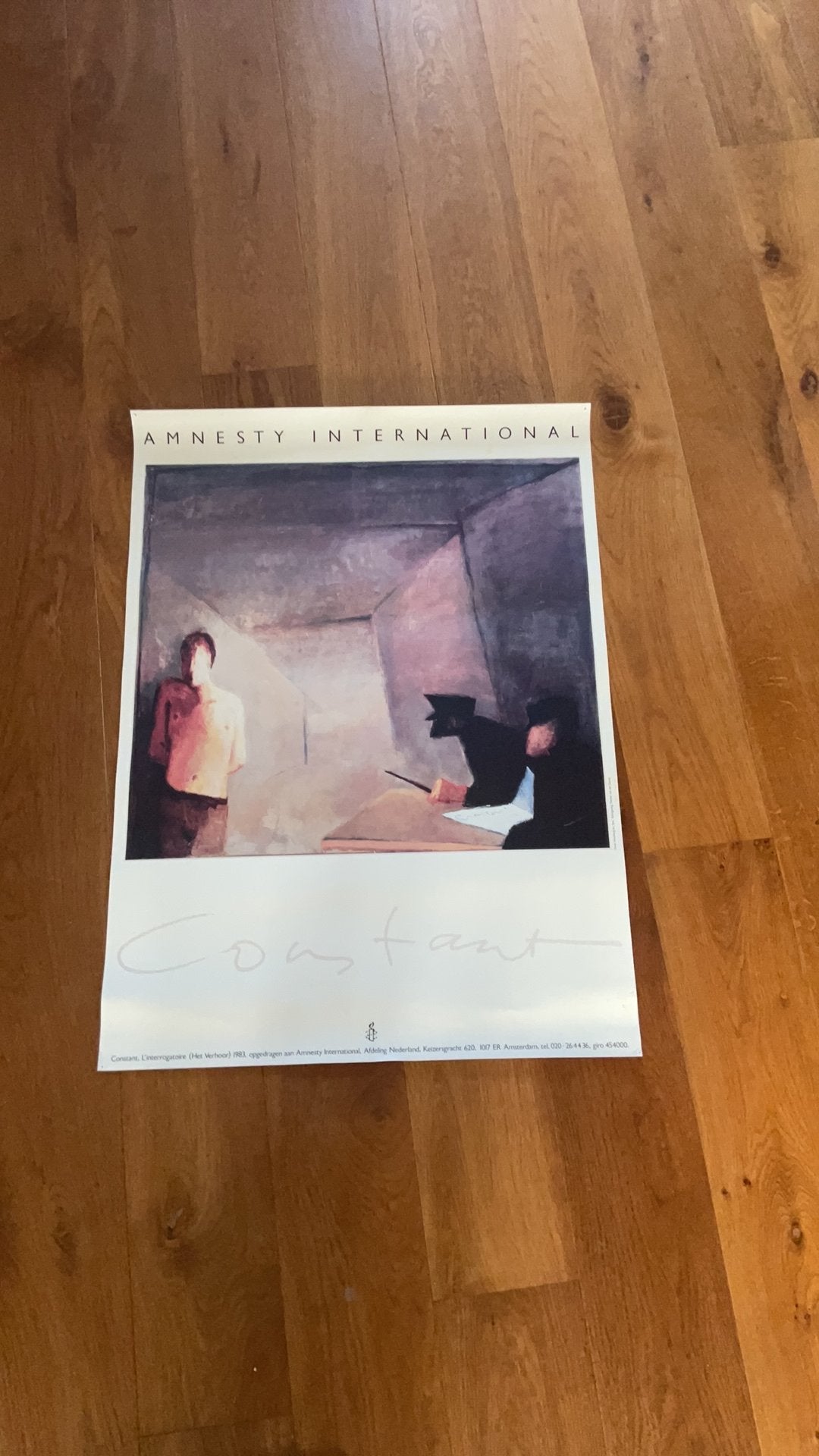Poster van Amnesty International uit 1983, Ophalen, Gebruikt, A1 t/m A3, Overige onderwerpen