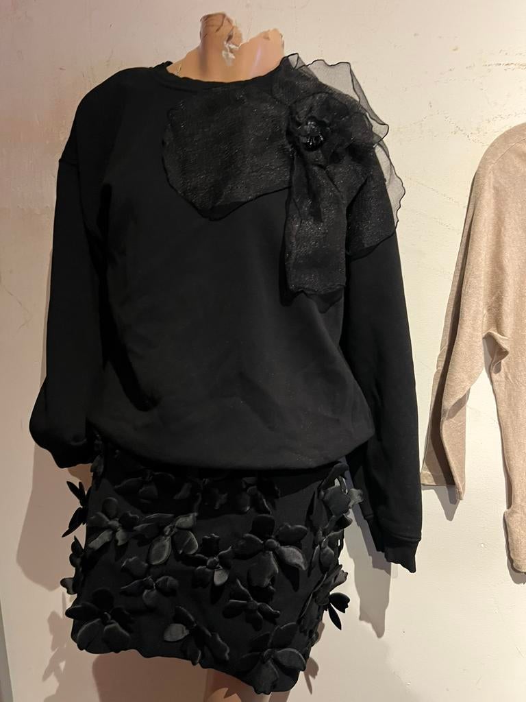 ZARA set met losse bloemen maat L zgan, G, Zwart, G, Maat 42/44 (L)