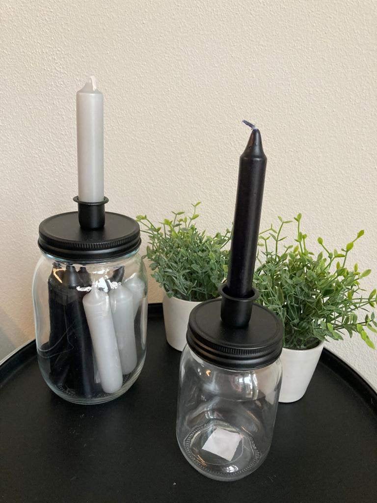 Candle Jar set-2 black Nieuw!, Overige materialen, Overige kleuren, Nieuw, Ophalen of Verzenden