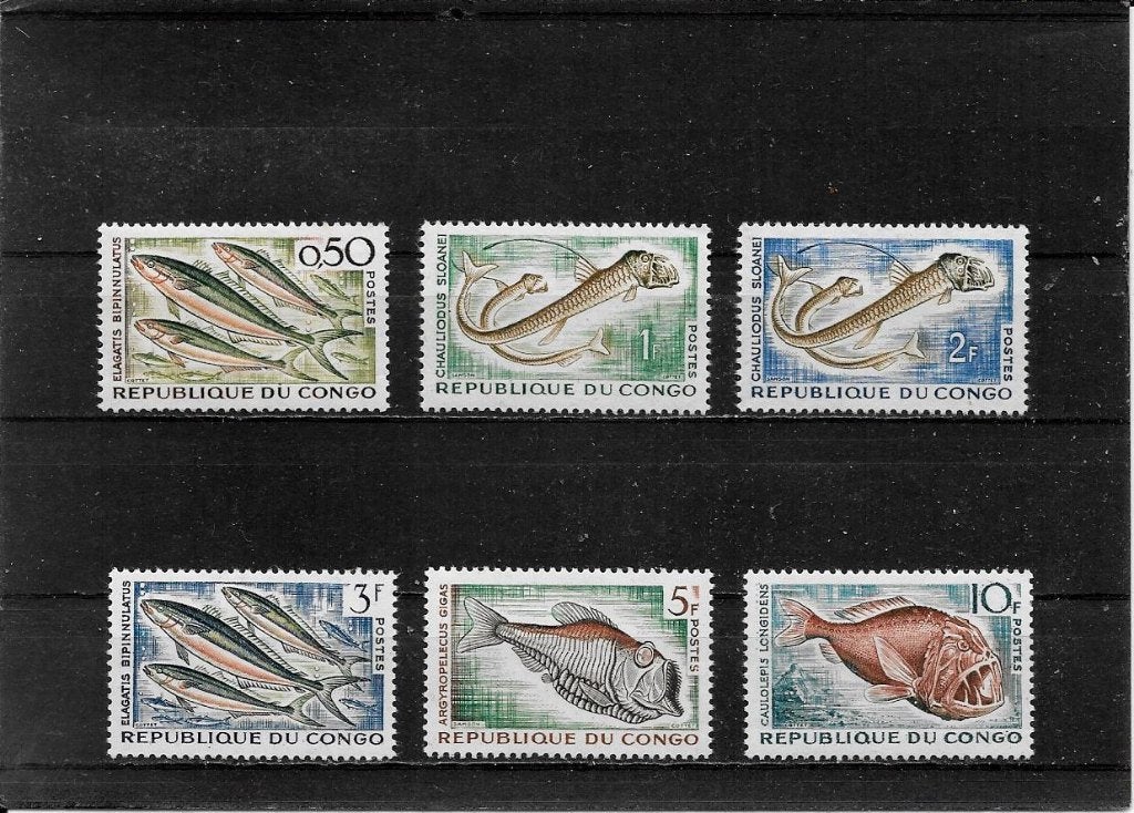 Congo Brazzaville vissen, Ophalen of Verzenden, Overige landen, Postfris