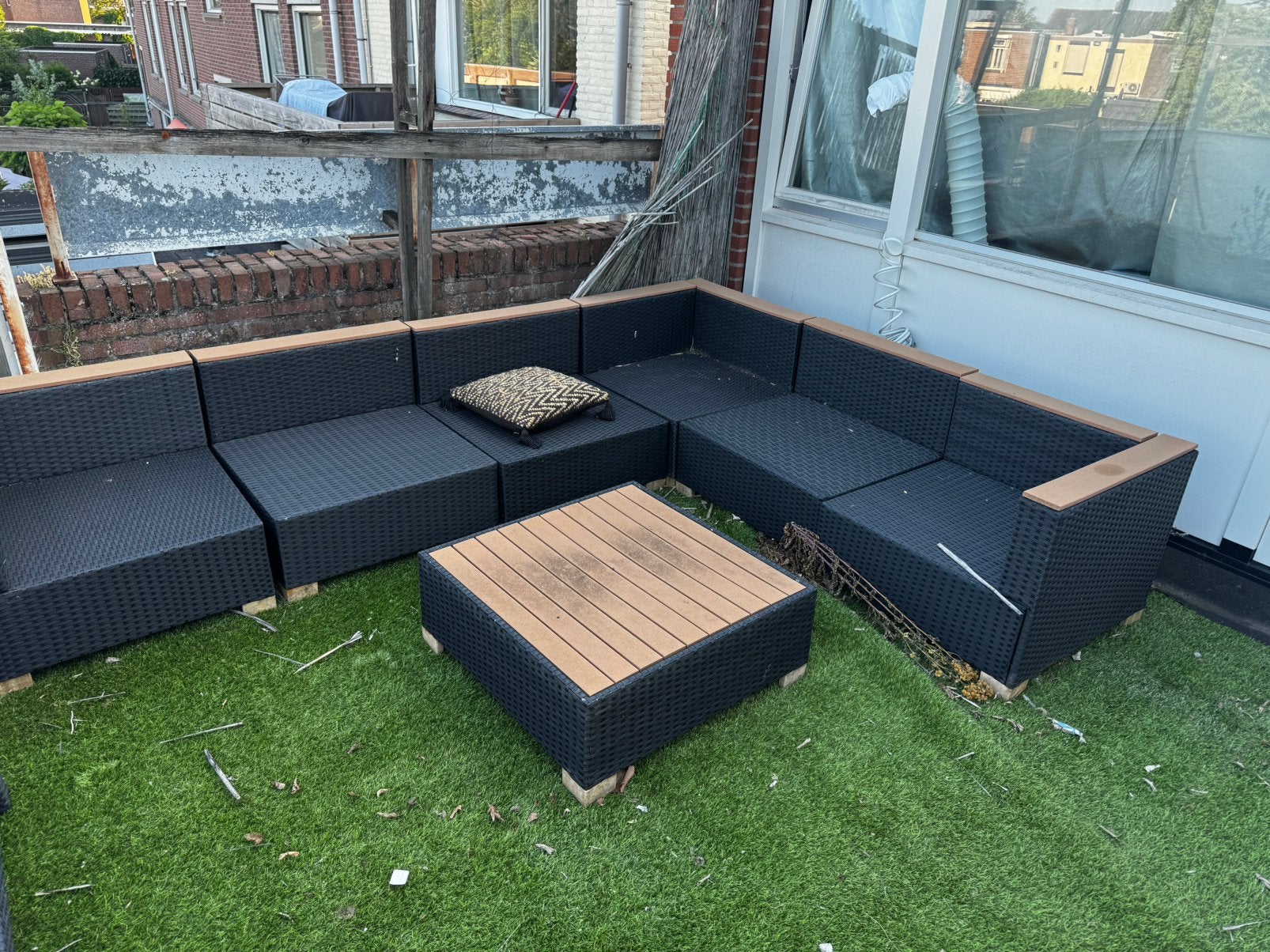 Te koop loungeset (zonder kussens), Ophalen, Zo goed als nieuw, Kunststof