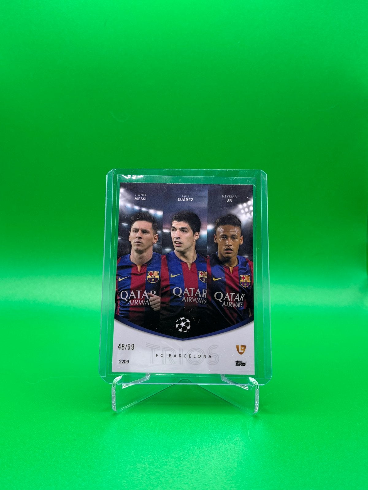 Topps Total Football FC Barcelona Messi Suárez Neymar /99, Ophalen of Verzenden, Nieuw, Buitenlandse clubs, Spelerskaart