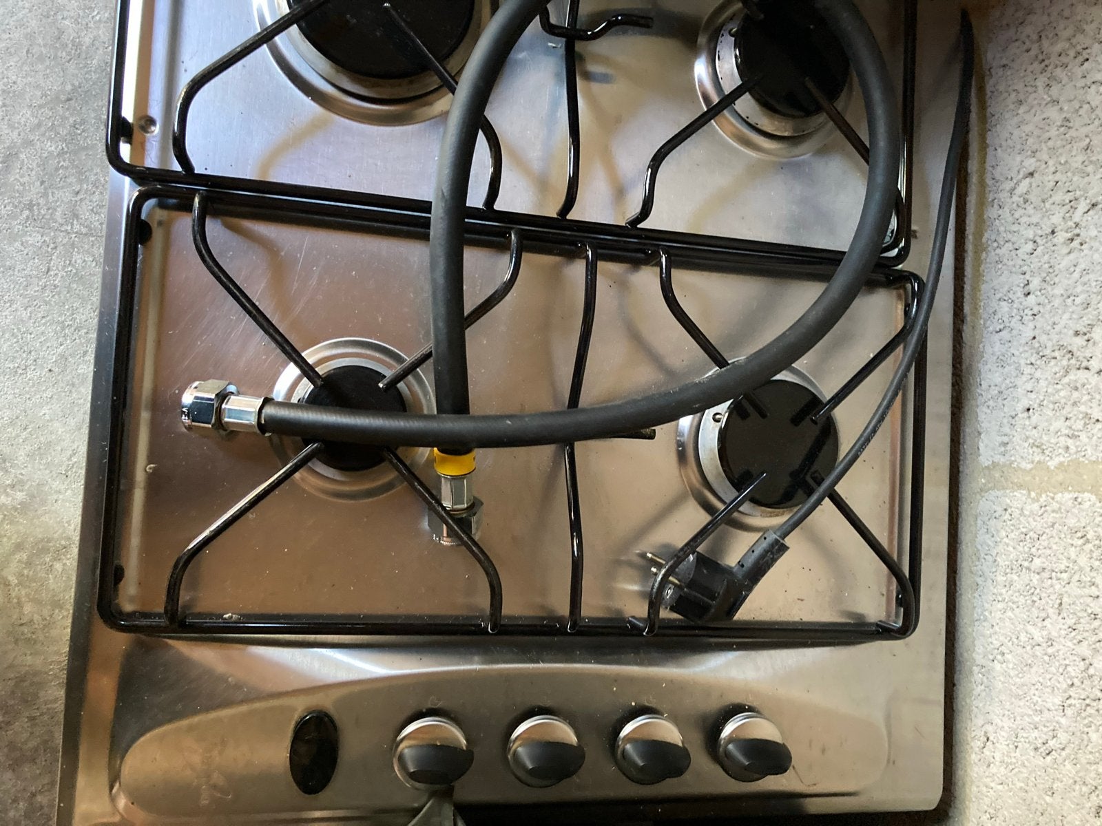 Whirlpool 4-pits inbouw gastoestel met automatische ontsteki, Ophalen, Gebruikt, 4 kookzones, Inbouw