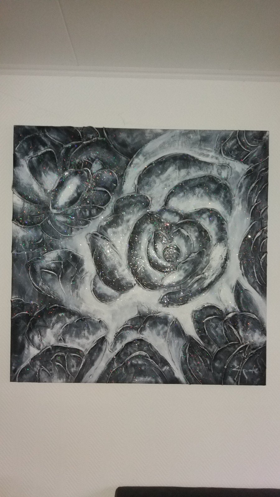 Origineel Olieverf Schilderij - Abstracte Rozen, Ophalen