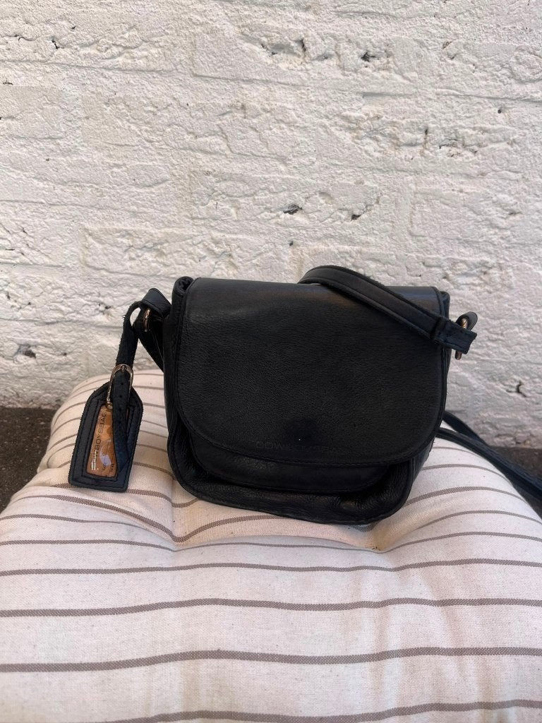 Cowboysbag leren crossbody/saddle bag zwart–zeer nette staat, Ophalen of Verzenden, Gebruikt, Zwart, Schoudertasje