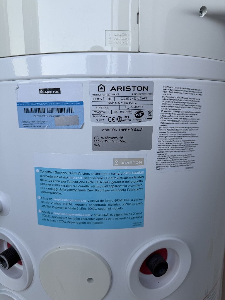 Ariston Nuos Plus 250, Ophalen, 100 liter of meer, Nieuw, Boiler