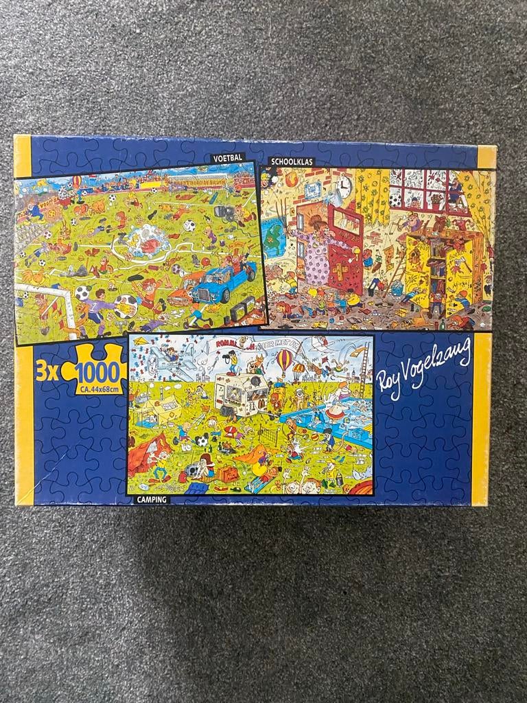 Roy Vogelzang Puzzels - 3 in 1 Doos (Voetbal, Schoolklas, Ca, Ophalen, 500 t/m 1500 stukjes, Gebruikt, Legpuzzel
