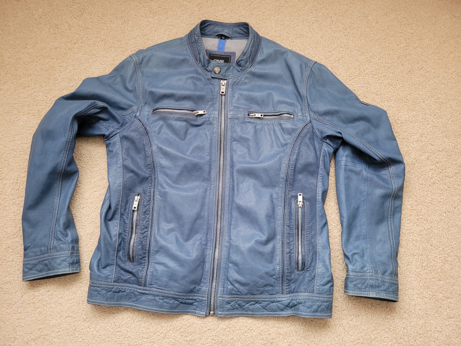 Stijlvol DNR Leren jas maat 52 zo goed als nieuw, Maat 52/54 (L), Blauw, Ophalen of Verzenden, Zo goed als nieuw