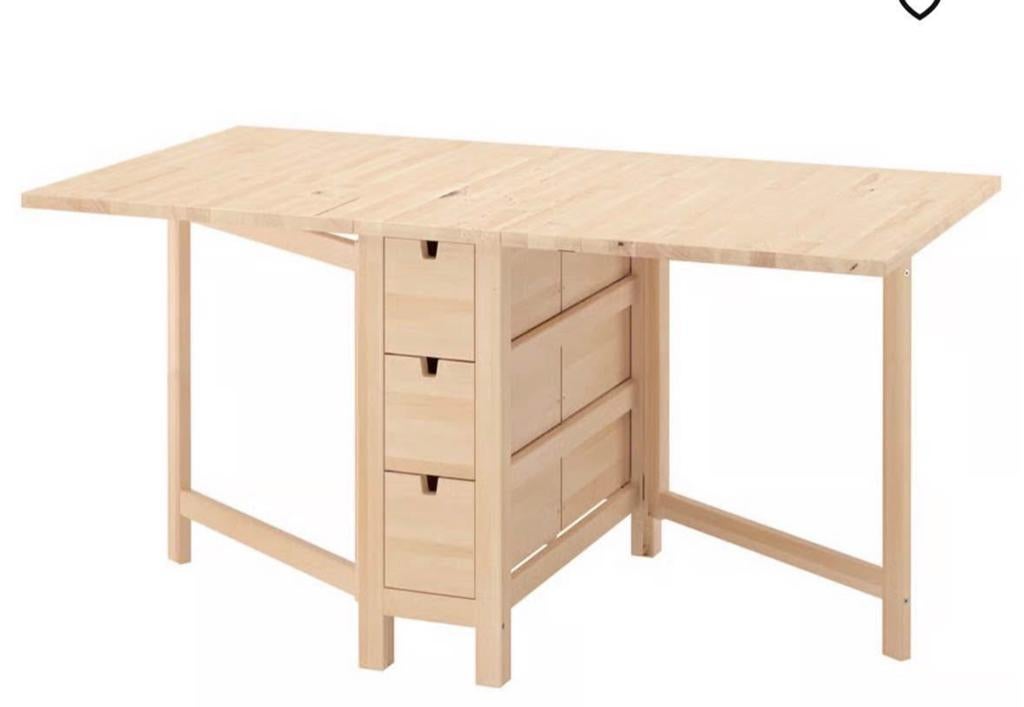2x Ikea Norden klaptafel, Huis en Inrichting, Ophalen of Verzenden, Met lades, Zo goed als nieuw