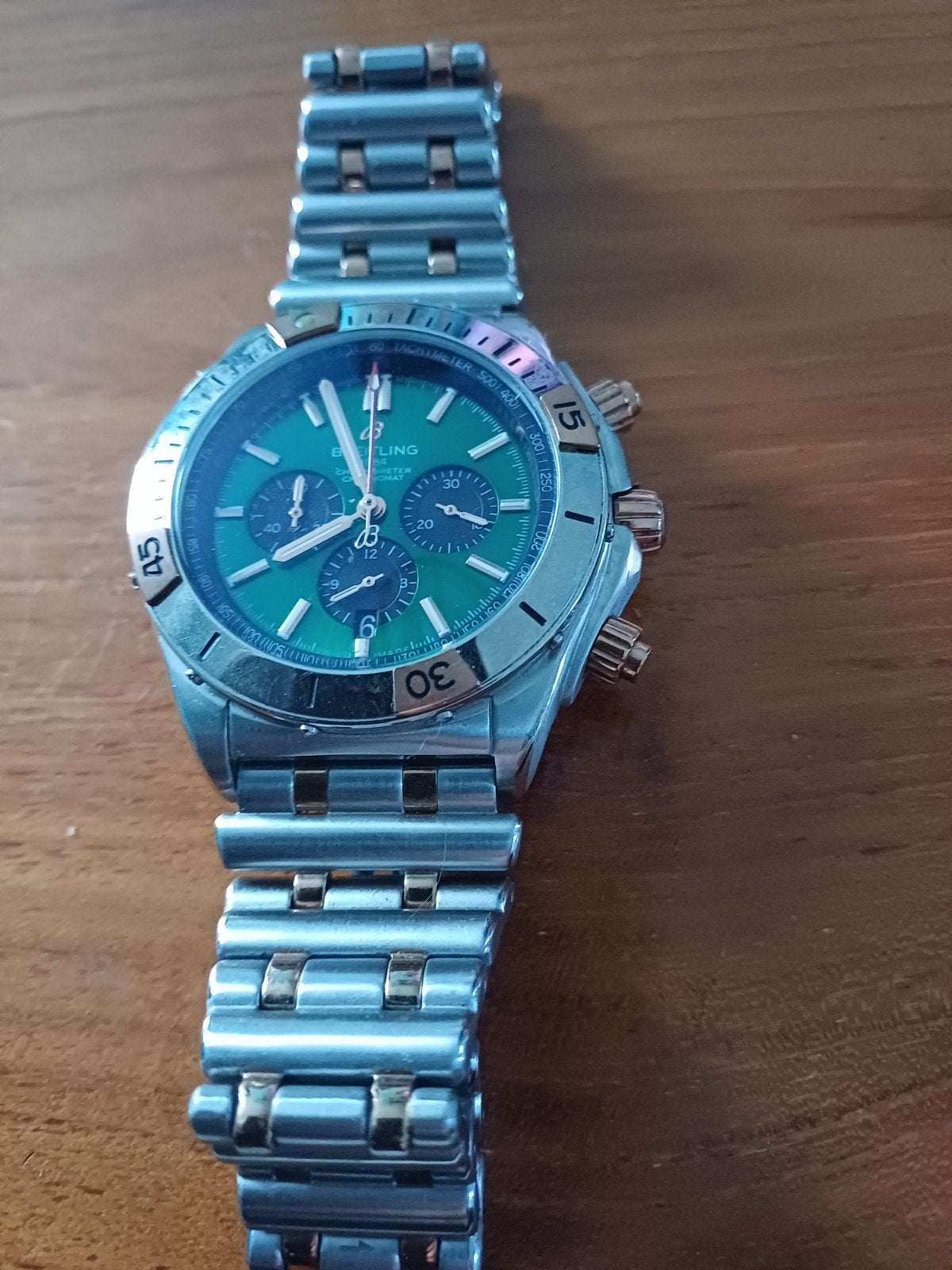 Breitling Chronomat Polshorloge - Groene Wijzerplaat, Ophalen of Verzenden